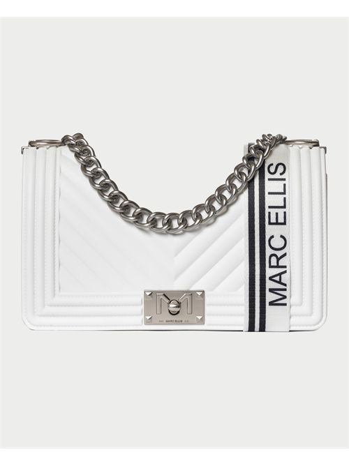 Marc Ellis bag with chain shoulder strap MARC ELLIS | FLAT M 25MILK/SATIN SILVER